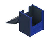 Heavy Play RFG Deck Box MAX 80 Double Sleeved Rogue Blue - Rogue Blue rectangular deck box with sturdy navy and black finish and hinged lid open.