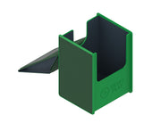Heavy Play RFG Deck Box MAX 80 Double Sleeved Ranger Green - Dark green rectangular deck box with black interior and hinged lid, designed for card storage.