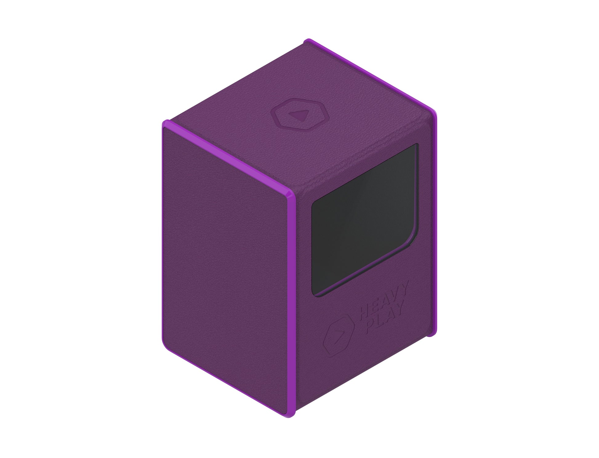 Heavy Play: RFG Deck Box MAX 80 DS - Noble Purple - Purple rectangular deck box with black label window and embossed logo on the front and top.
