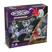 Heroscape: Army Expansion - Krakenling and Gelryie Vanguards - Heroscape expansion box featuring Krakenling and Gelryie Vanguard detailed miniatures with purple wings and aquatic weaponry