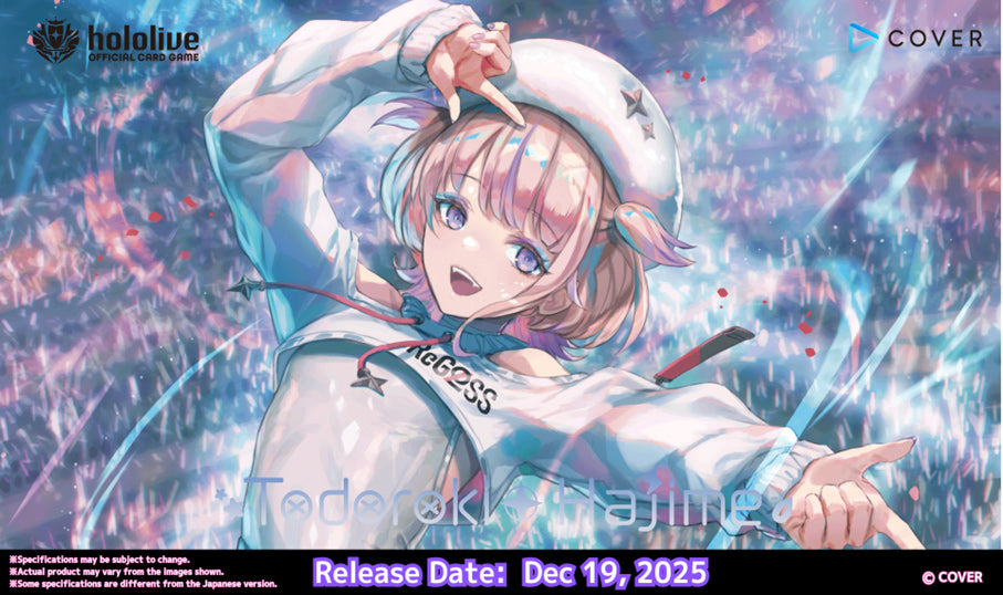 hololive OCG: Todoroki Hajime Start Deck White - Hololive OCG Todoroki Hajime Start Deck White with anime character art on a bright, dynamic blue and pink background.