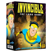 Invincible: Guardians of the Globe - Card game box featuring colorful superhero characters with a bold yellow and blue logo on a dark background.