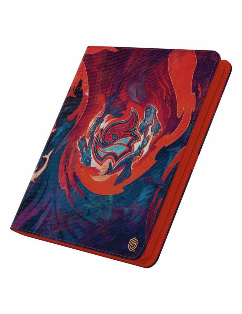 Ultimate Guard 480+ Zipfolio: Magic: The Gathering Secrets of Strixhaven - Prismari - Card binder with vibrant red and blue abstract swirl design on a smooth cover, zippered edges.
