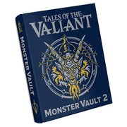 Tales of the Valiant: Monster Vault 2 Limited Edition - Dark blue hardcover RPG book titled Tales of the Valiant Monster Vault 2 with a detailed gold and silver fierce monster.