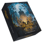 D&D 5E: The Crooked Moon Core Box Set - Dark-themed RPG core box with eerie moonlit castle, twisted trees, and golden "Crooked Moon" title.