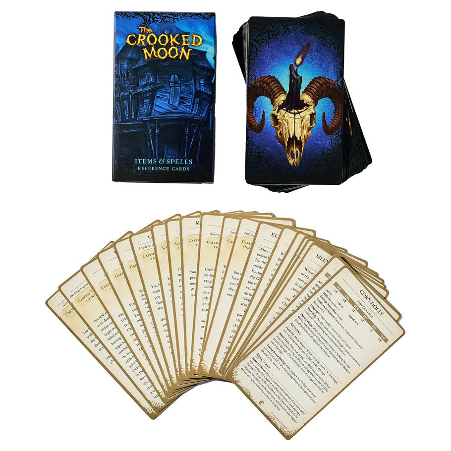 D&D 5E: The Crooked Moon: Items & Spells Reference Card Deck