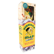Tortilla Slap - Tall rectangular box with tortilla-themed yellow packaging and cartoon characters holding tortillas, labeled Tortilla Slap.