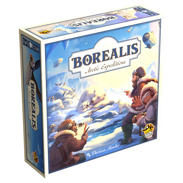 Borealis: Arctic Expedition (PREORDER) - Board game box with Arctic expedition theme, featuring explorers, snow, polar bears, and icy landscape artwork.