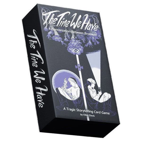 The Time We Have - Black rectangular box with white handwritten-style title "The Time We Have" and purple floral illustration, featuring two.