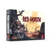 Red North - Board game box with fantasy artwork featuring rugged characters and a dramatic sunset landscape, titled Red North.