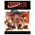 Traveller: Cluster Truck (PREORDER) - Traveller Cluster Truck game box art with sci-fi characters and futuristic vehicles on an orange-red background.