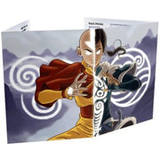 Avatar Legends RPG: GM Screen - Folded Avatar Legends RPG GM screen featuring vibrant artwork of Aang split with dark spirit face, swirling elemental.