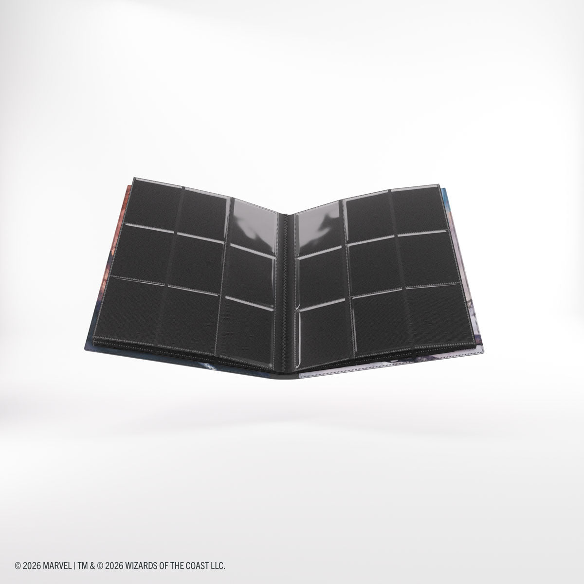 Gamegenic 18-Pocket Casual Album: Marvel Super Heroes - Marvel Super Heroes - Black 18-pocket card album with Marvel Super Heroes-themed cover and clear plastic sleeves.