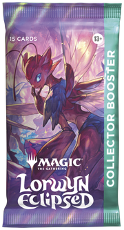 Magic: The Gathering - Lorwyn Eclipsed Collector's Booster Pack - The Gathering Lorwyn Eclipsed collector's booster pack featuring a fantasy creature illustration and bold white text.