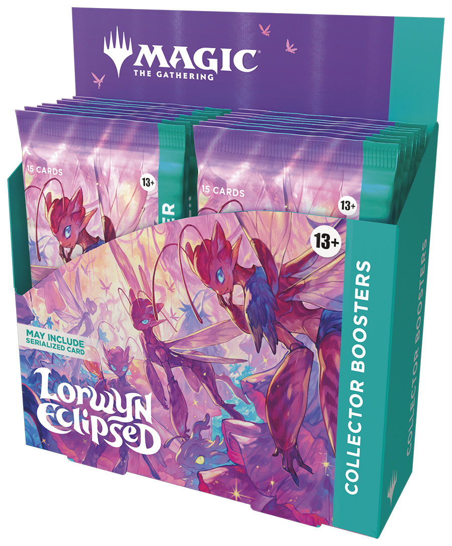 Magic: The Gathering - Lorwyn Eclipsed Collector's Booster Display - The Gathering collector booster display with vibrant fantasy artwork and teal accents.