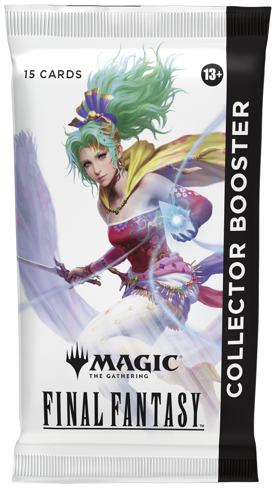 Magic: The Gathering - Final Fantasy Collector Booster Pack - The Gathering Final Fantasy Collector Booster Pack with vibrant fantasy character art and black and white packaging.