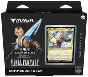 Magic: The Gathering - Final Fantasy Commander Deck: Counter Blitz - The Gathering Final Fantasy Commander Deck Counter Blitz box with artwork of blond warrior holding a glowing blue sword and.