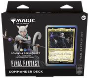 Magic: The Gathering - Final Fantasy Commander Deck: Scions & Spellcraft - The Gathering Final Fantasy Commander Deck box featuring a white-haired character wielding a staff, with a dark.