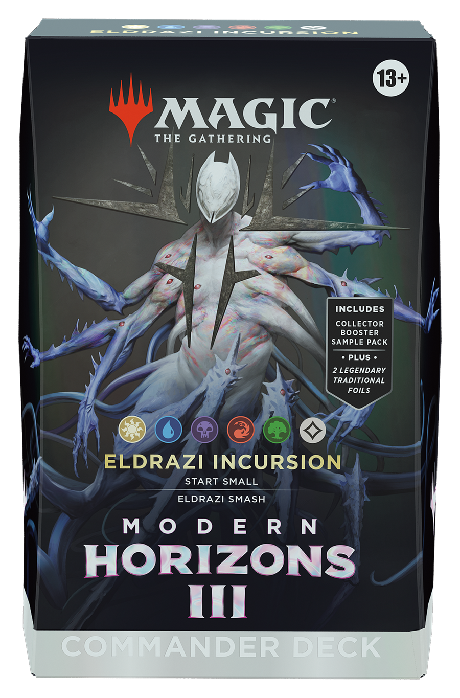 Magic: The Gathering - Modern Horizons 3 Commander - Eldrazi Incursion - The Gathering Modern Horizons 3 Commander deck box featuring Eldrazi Incursion artwork with a dark, eerie creature holding a