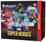 Magic: The Gathering - Marvel Super Heroes - Draft Night Box (PREORDER) - The Gathering Marvel Super Heroes Draft Night Box with colorful superhero artwork on black and red packaging.