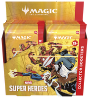 Magic: The Gathering - Marvel Super Heroes - Collector's Booster Display (PREORDER) - The Gathering Marvel Super Heroes Collector's Booster Display box with vibrant red and yellow packaging and Marvel superhero