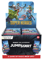 Magic: The Gathering - Marvel Super Heroes - Jumpstart Booster Display (PREORDER) - The Gathering Jumpstart booster packs in blue and black packaging.