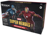Magic: The Gathering - Marvel Super Heroes - Beginner Box (PREORDER) - The Gathering Marvel Super Heroes Beginner Box with Captain America and Iron Man artwork on black packaging.