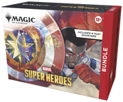 Magic: The Gathering - Marvel Super Heroes - Bundle (PREORDER) - The Gathering Marvel Super Heroes Bundle box featuring vibrant artwork of Marvel characters with a red, black, and gold.