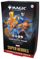 Magic: The Gathering - Marvel Super Heroes Commander Deck - The Fanta (PREORDER) - The Gathering Marvel Super Heroes Commander Deck box featuring The Fantastic Four with vibrant character artwork on black.