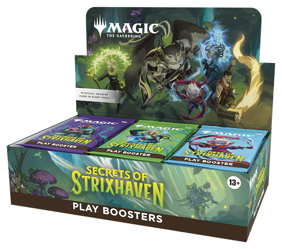 Magic: The Gathering - Secrets of Strixhaven Play Booster Box (PREORDER) - The Gathering Secrets of Strixhaven with fantasy artwork and character illustrations.