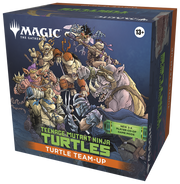Magic: The Gathering - Teenage Mutant Ninja Turtles Team Up (PREORDER) - The Gathering Teenage Mutant Ninja Turtles Team Up box with cartoon turtles and villains on dark blue background.