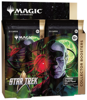 Magic: The Gathering - Star Trek - Collector Booster Box (PREORDER) - The Gathering Star Trek Collector Booster Box with two booster packs featuring vibrant sci-fi artwork, space background, and