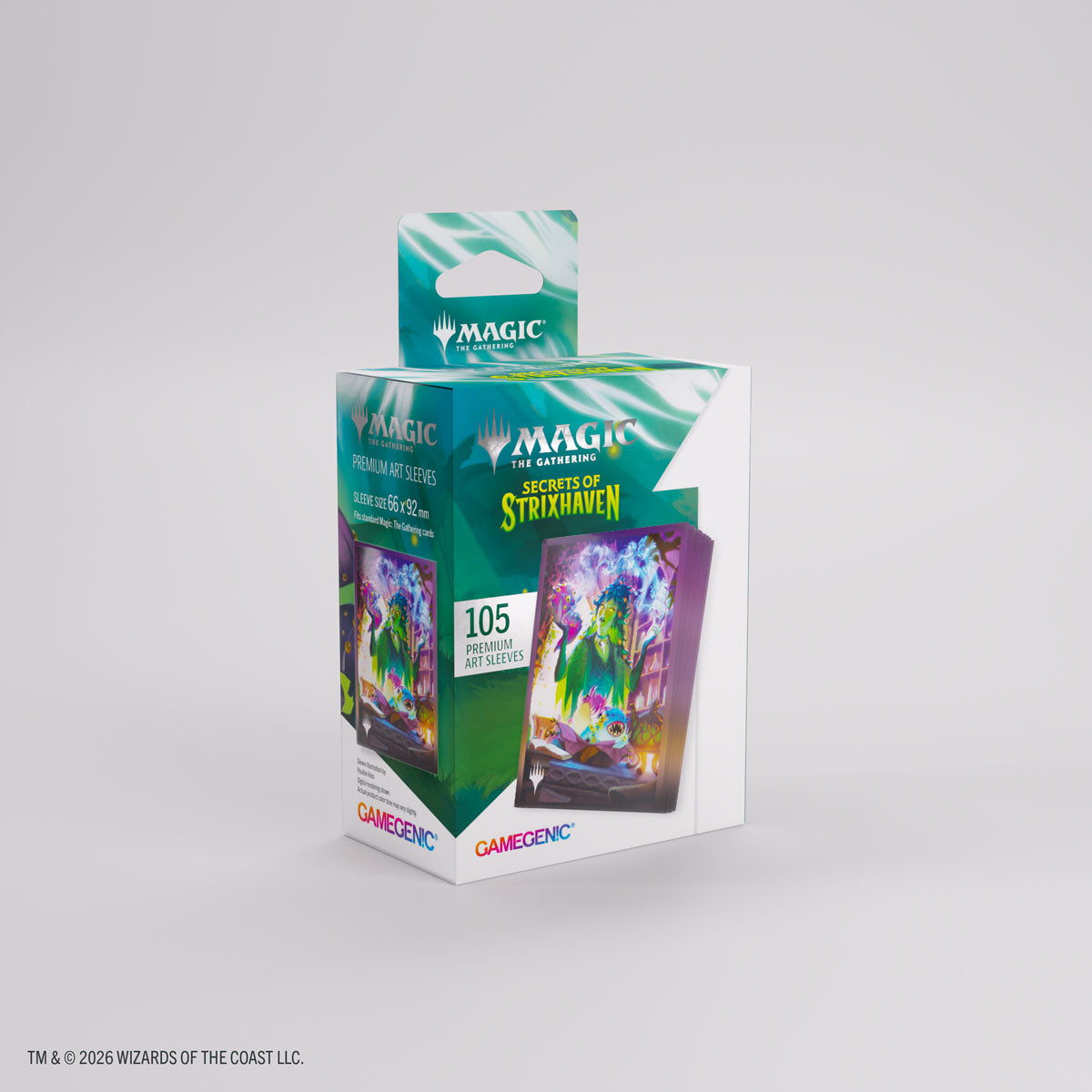 Gamegenic Premium Art Sleeves: Secrets of Strixhaven - Dina, Essence Brewer (PREORDER) - The Gathering card sleeves box featuring Dina, Essence Brewer artwork with vibrant purple and green tones, labeled for.