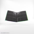 Gamegenic 18-Pocket Casual Album: Secrets of Strixhaven - Quandrix (PREORDER) - Open black card binder with 18 clear plastic pockets and a green and purple trim.