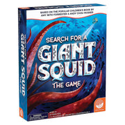 Search For The Giant Squid: The Game (PREORDER) - Blue and red board game box featuring a giant squid tentacle and bold white text "Search for a Giant Squid The Game".
