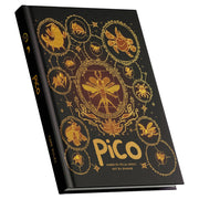 Pico RPG: Core Rules Collector's Edition (PREORDER) - Black hardcover book with intricate gold illustrations of insects and mystical symbols, titled "Pico" in bold letters on.