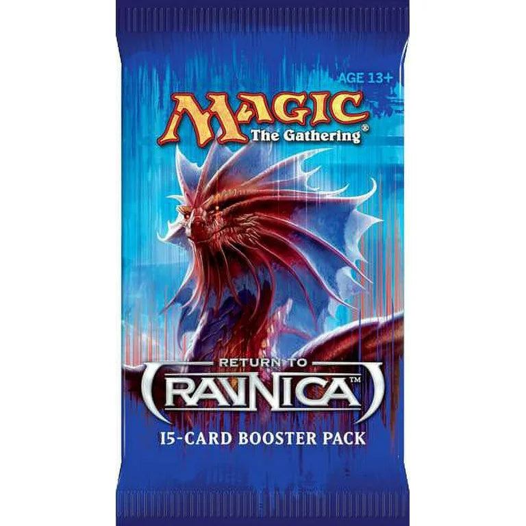 Magic: The Gathering - Return to Ravnica Booster Pack - The Gathering Return to Ravnica logo, 15-card pack text.
