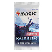 Magic: The Gathering - Kaldheim Set Booster Pack - The Gathering Kaldheim set booster pack with icy mountain and warrior artwork, white and blue packaging.