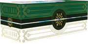 Pokemon 2024 Holiday Calendar - Green rectangular holiday calendar box with black and gold decorative lines and a circular sun emblem in the center.