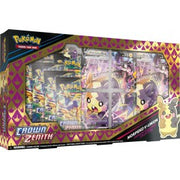 Pokemon Crown Zenith Premium Treasures Collection Morpeko V-UNION - Pokemon Crown Zenith Premium Treasures Collection Morpeko V-UNION box with purple and gold diamond pattern, featuring.