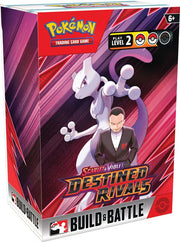 Pokemon TCG: Scarlet & Violet SV10 - Destined Rivals Build And Battle Box - Pokemon Scarlet & Violet Destined Rivivals Build and Battle box with purple Mewtwo and trainer artwork, red and black.