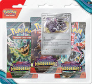 Pokemon Scarlet & Violet 6 Twilight Masquerade 3-Pack Blister - Pokemon Scarlet & Violet 6 Twilight Masquerade 3-pack blister with three colorful booster packs and a holographic Steel-type