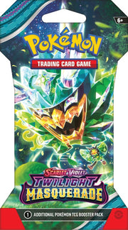 Pokemon Scarlet & Violet 6 Twilight Masquerade Booster - Pokemon Scarlet & Violet Twilight Masquerade booster pack with vibrant green, purple, and blue colors featuring a fierce.