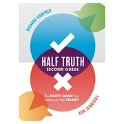 Half Truth: Second Guess - Second Guess party game logo with check and cross marks.