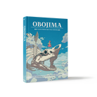 Obojima: Tales from the Tall Grass - Blue softcover RPG book titled Obojima with illustration of a large skeletal fish head and a small figure standing on it.