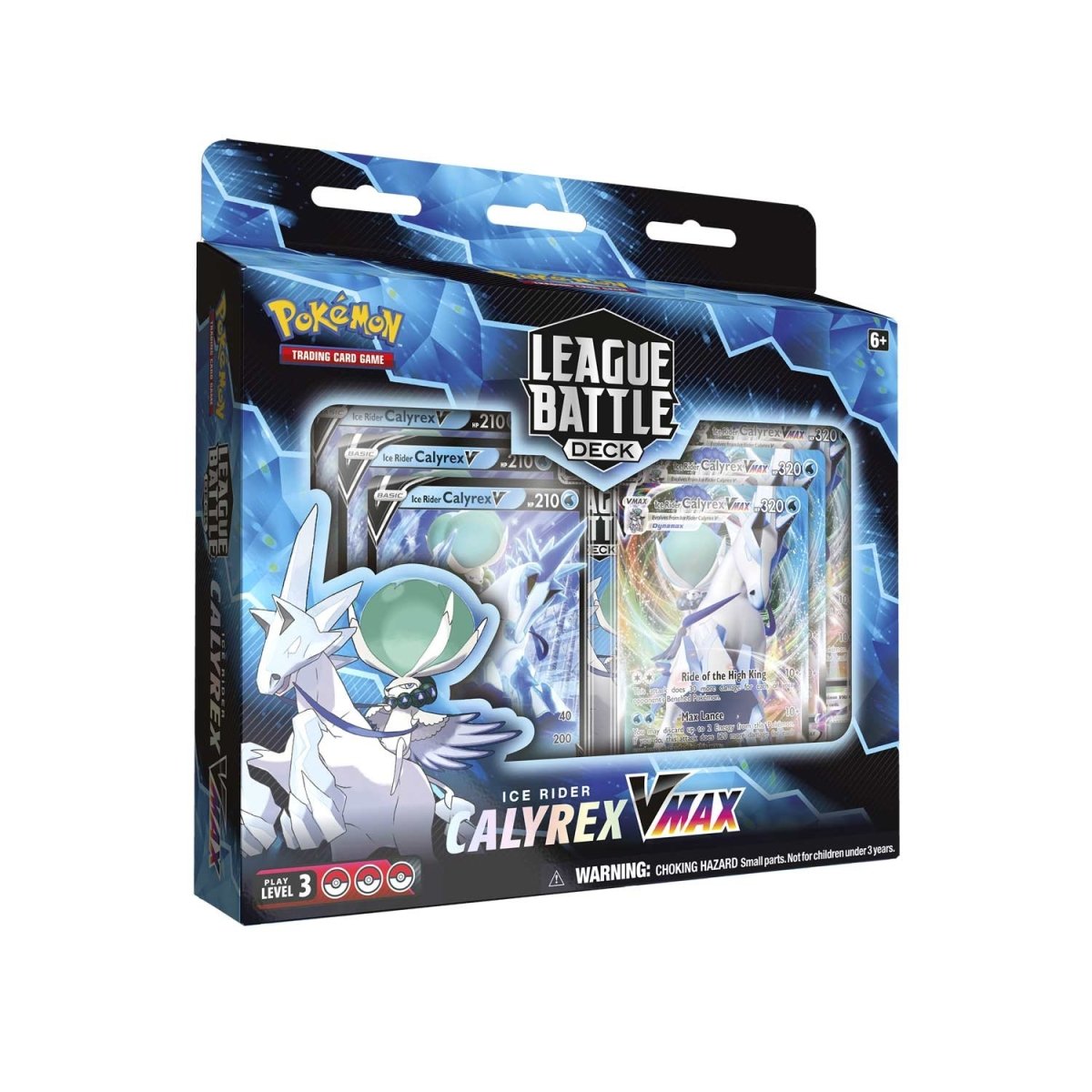 Pokémon Ice Rider Calyrex VMAX League Battle Deck - Pokémon Ice Rider Calyrex VMAX League Battle Deck box with vibrant blue and white artwork featuring Ice Rider Calyrex.