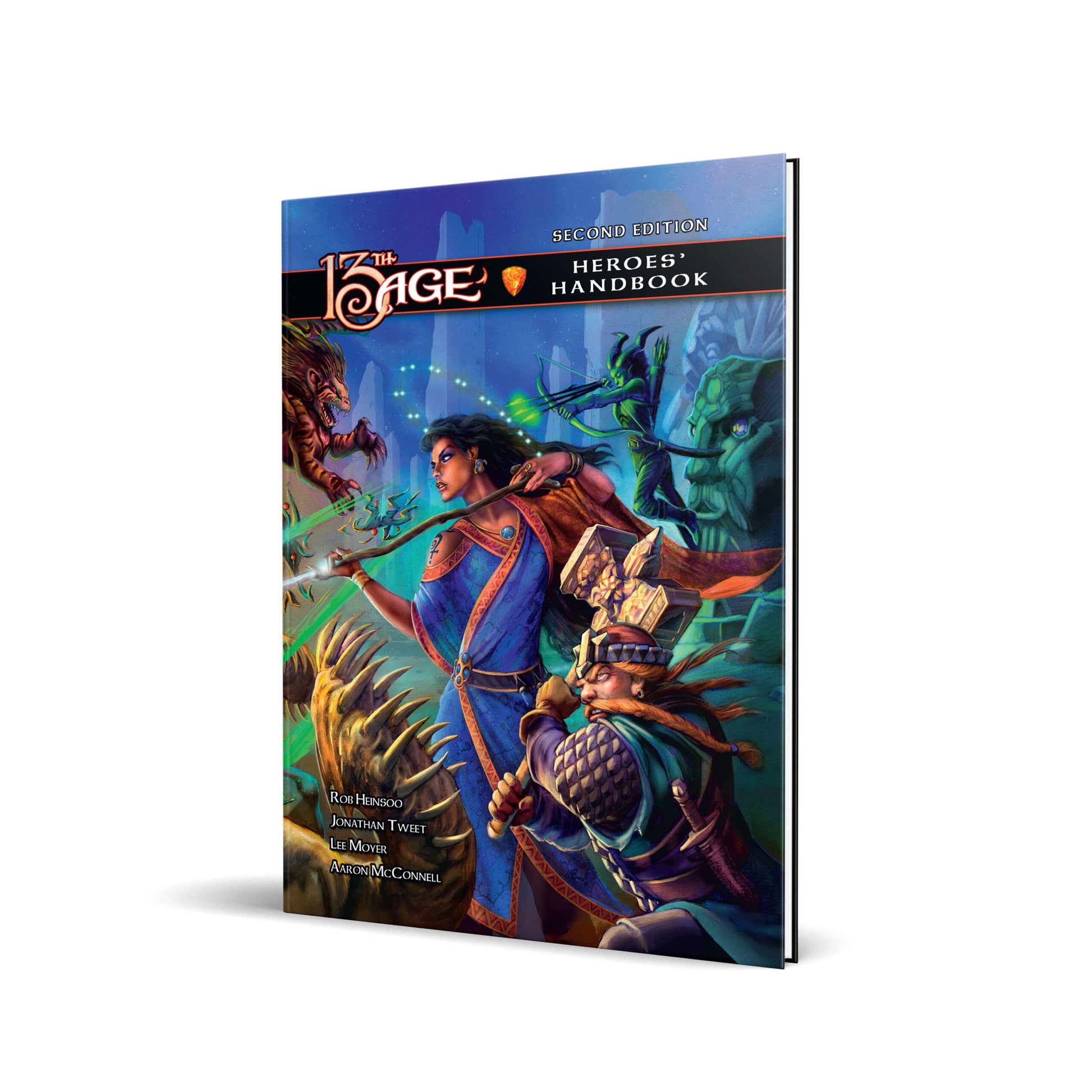 13th Age 2nd Edition: Heroes' Handbook - Colorful paperback RPG book titled 13th Age 2nd Edition Heroes' Handbook with fantasy artwork of warriors and mythical.