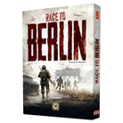 Race to Berlin - Boxed board game Race to Berlin with sepia-toned WWII soldier and tank illustration on cover.