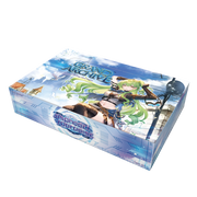 Grand Archive TCG: .asphodel/paradise 1st Edition Booster Box (PREORDER) - Rectangular booster box with fantasy anime artwork, featuring a green-haired female warrior on blue and white packaging.