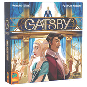 Gatsby - Gatsby board game box featuring art deco style with man and woman in 1920s attire and gold geometric accents.